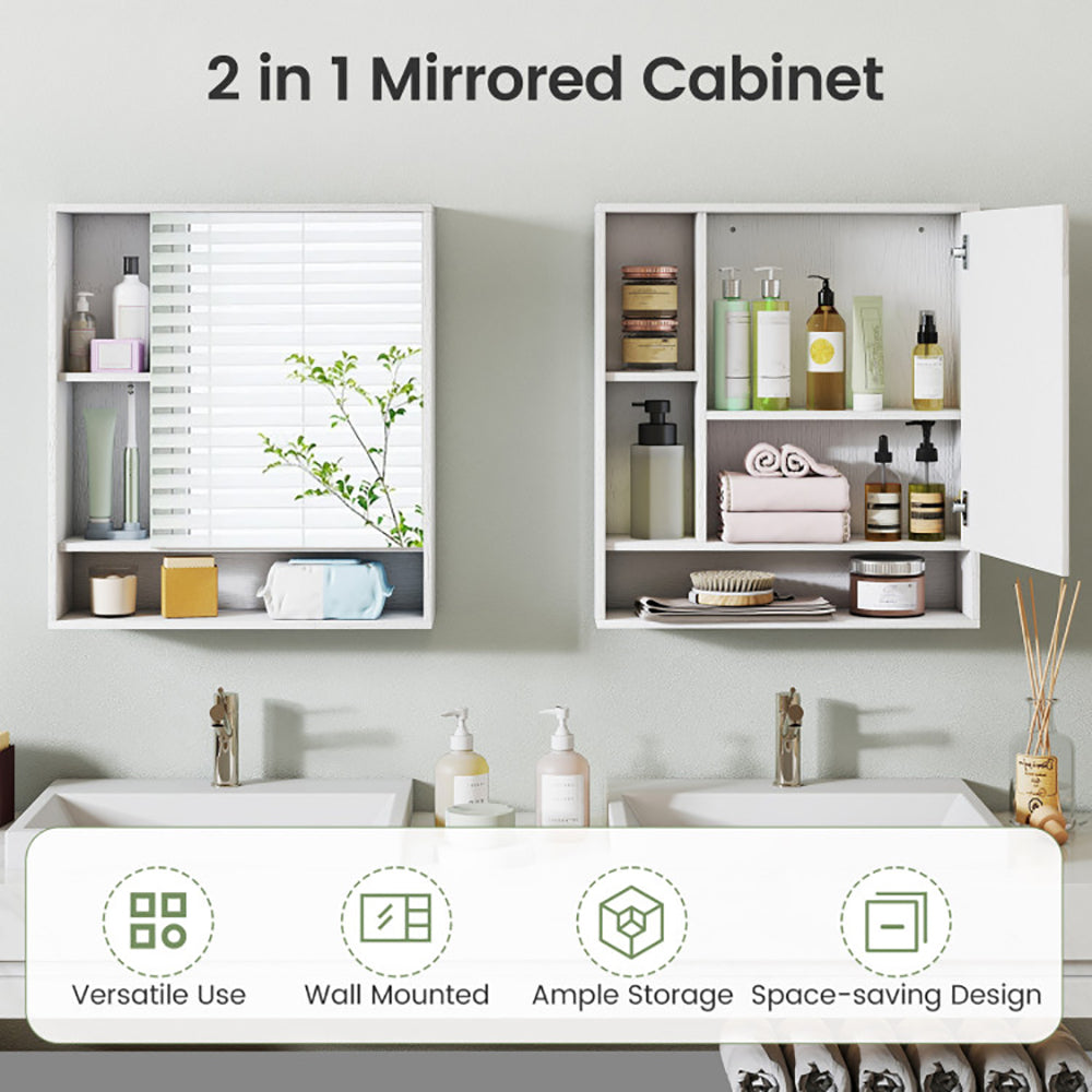 Wall Mounted Bathroom Cabinet With Mirror Single Door For The
