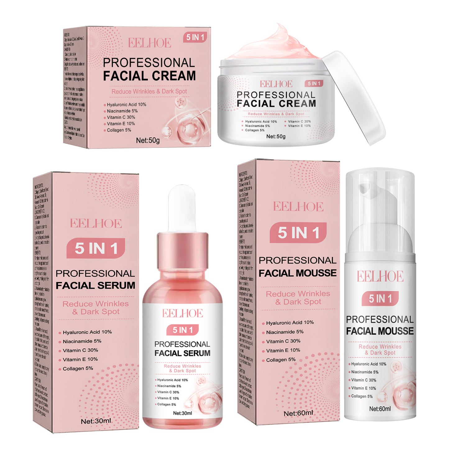 Gentle Facial Cleansing and Hydrating Moisturizer Set for Skin Repair and Firming