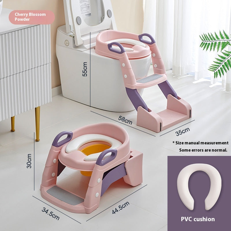 Two-in-One Baby Toilet Ladder with Stable Self-Contained Design - Multiple Colors
