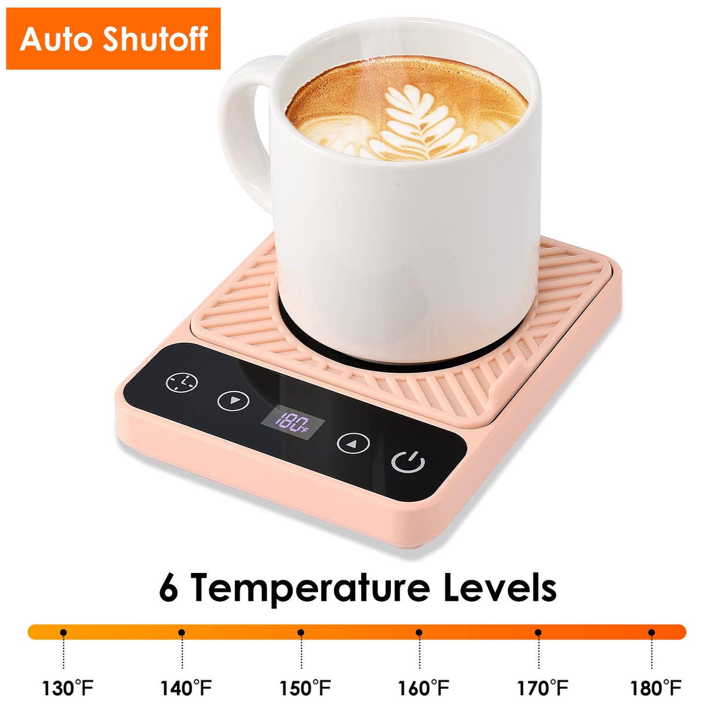 Electric Mug Warmer with 6 Temperature Levels & Auto Shut Off