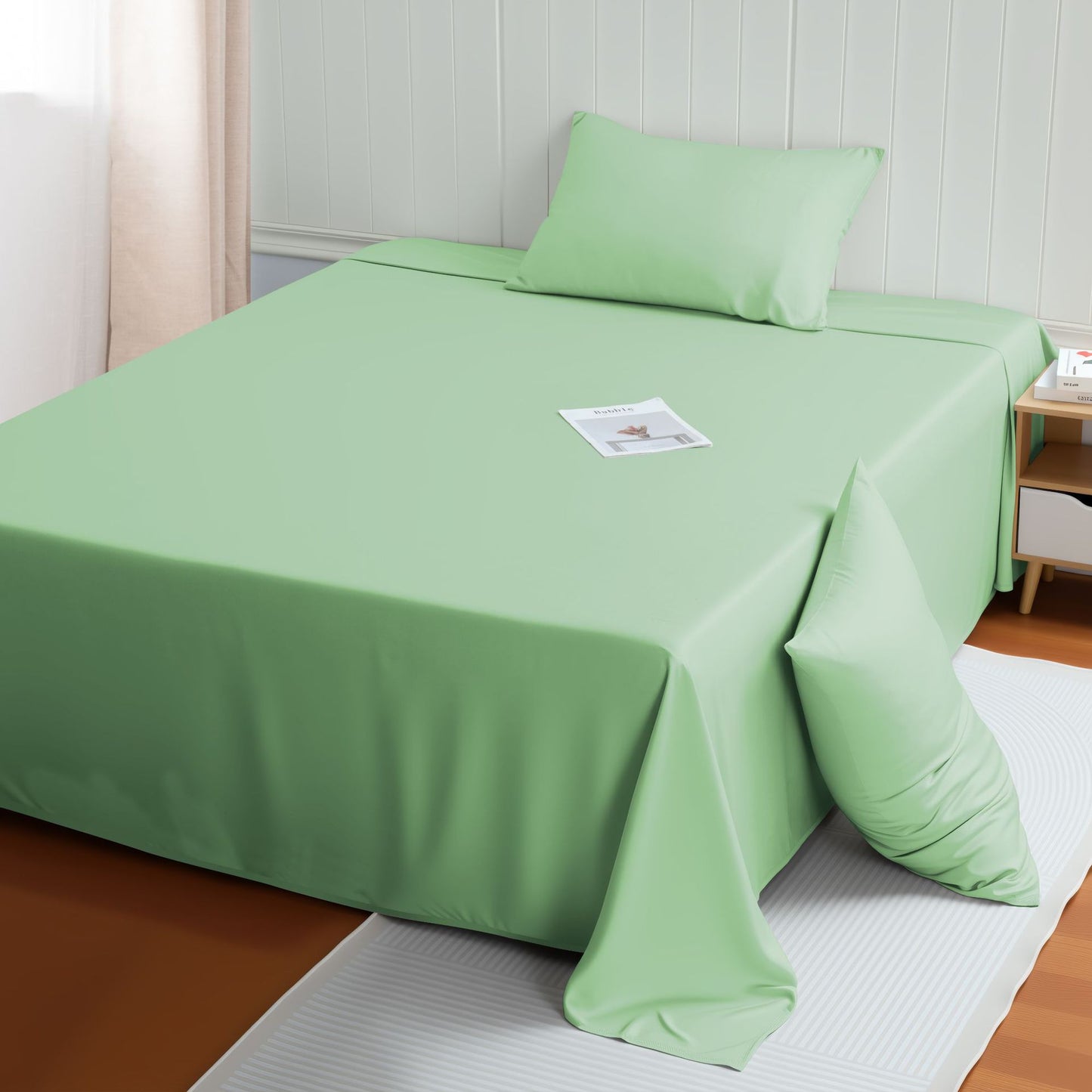 High-End Solid Color Bamboo Fiber Bed Sheet for Summer Sleep