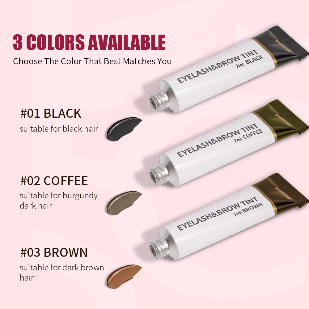 Professional Eyelash and Eyebrow Tint Kit - Long-Lasting Brow Dye Set