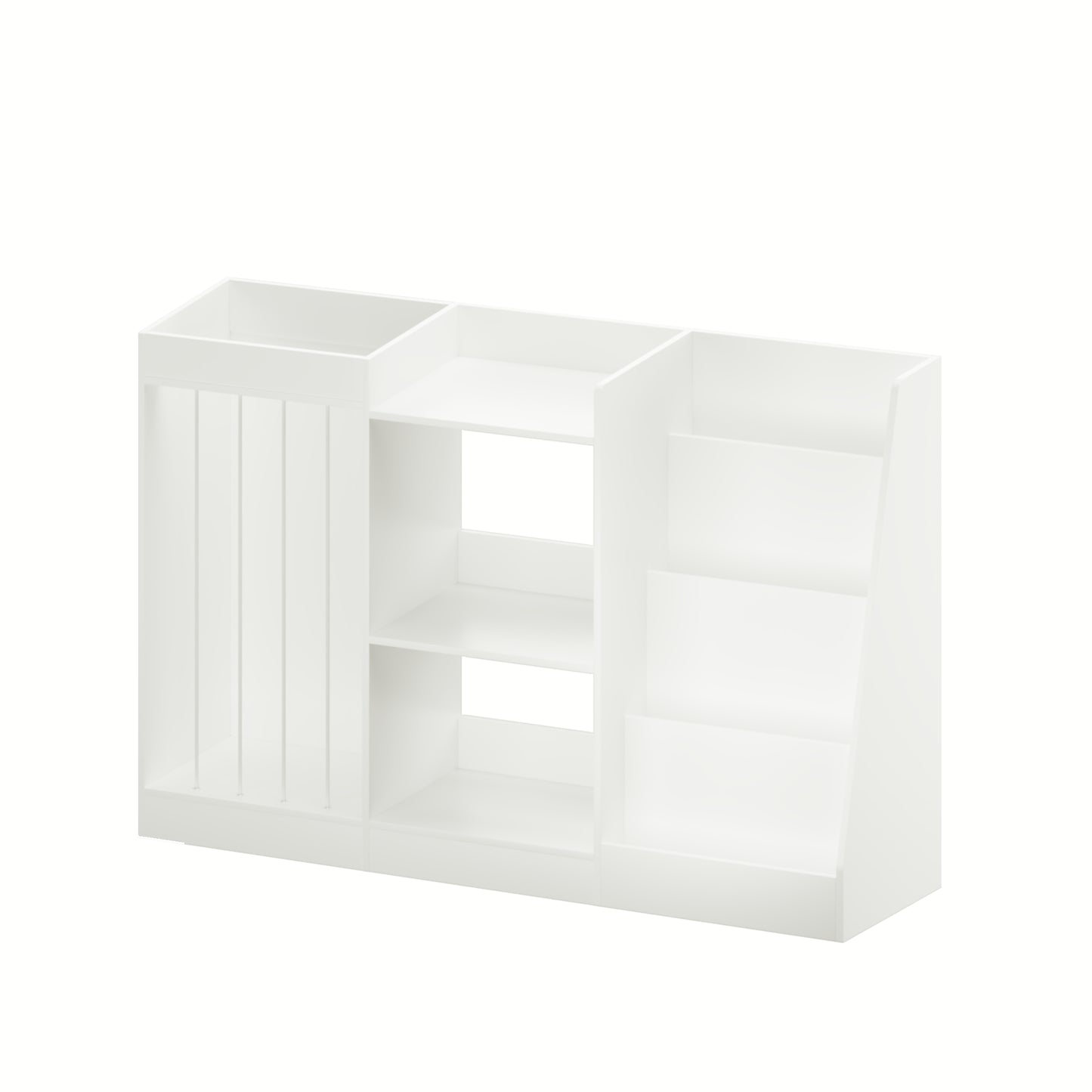 3-in-1 Kids Bookshelf and Toy Storage - White