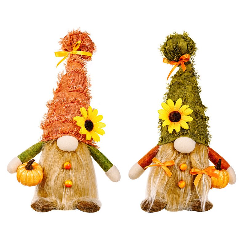 Harvest Season Pumpkin Doll with Old Hat Decoration for Fall Home Decor