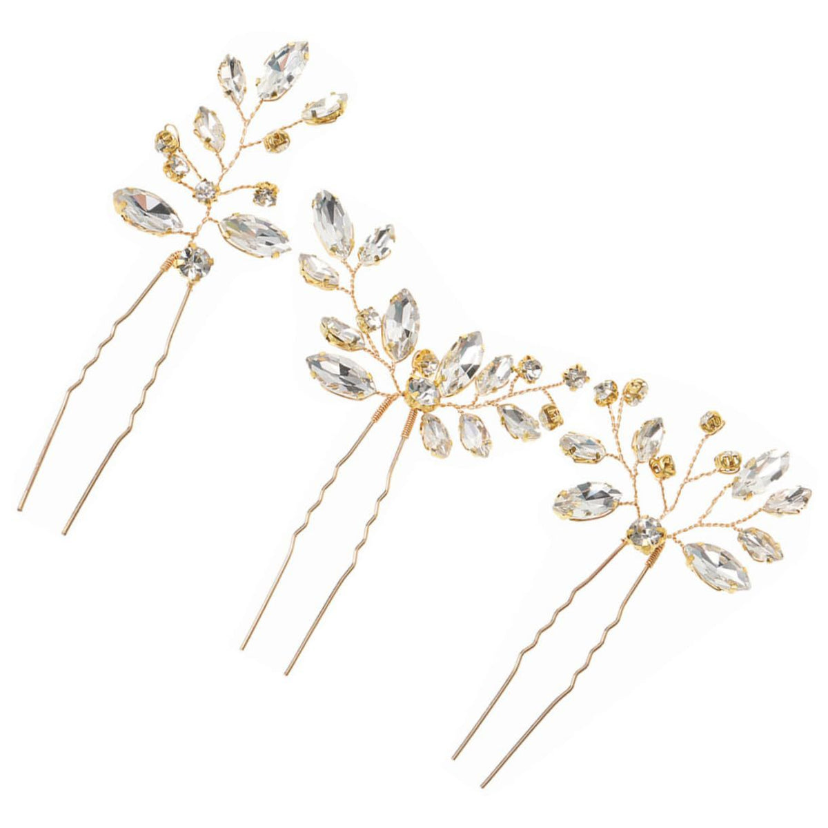 Crystal Rhinestone Hairpin Set – 3 Piece