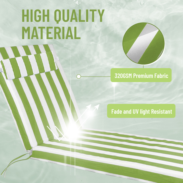 Waterproof Outdoor Chaise Lounge Cushion - 72" x 21" x 3"