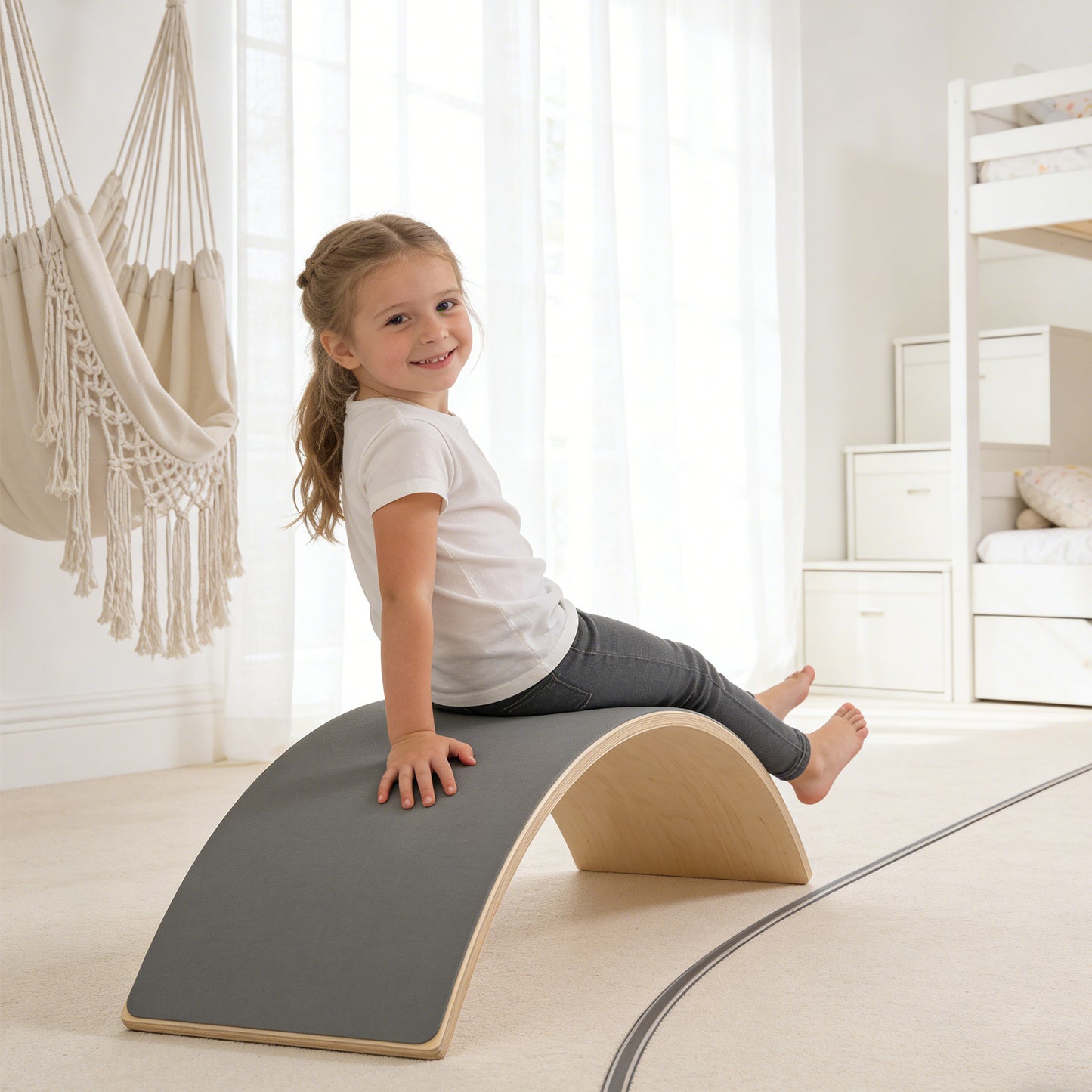 32 Inch Rocker Board Sensory Training Kids Balance Seesaw 300 Lbs