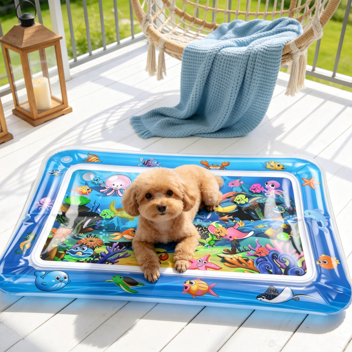 Interactive Cat Water Mat with Floating Fish & LED Light - Pet Enrichment