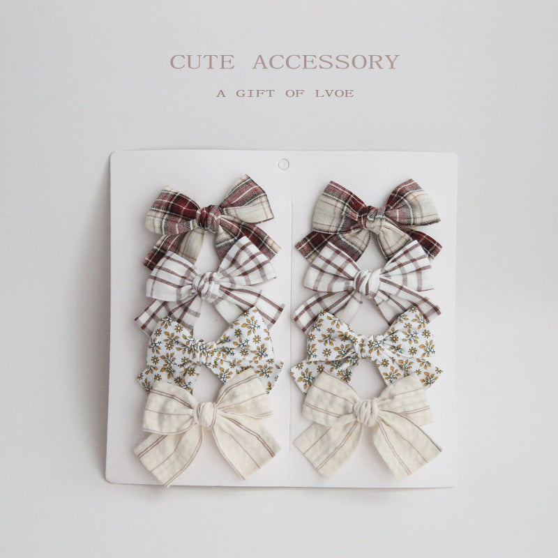 Children's Bow Hair Clips Set, 8-Piece