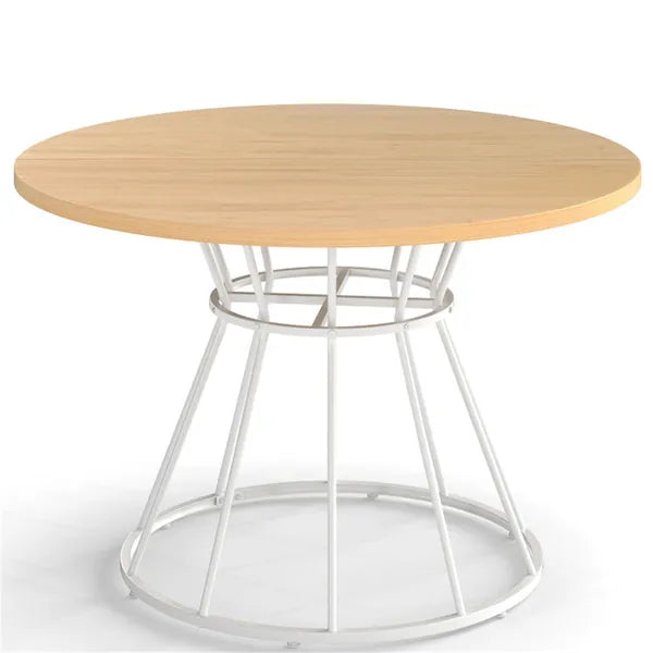 47" Round Dining Table for 4-6 People - Hourglass Metal Base