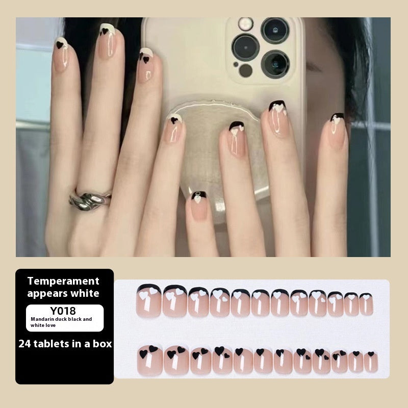 Women's Nail Art Kit with Detachable Color Variants - Spicy White Armor Design