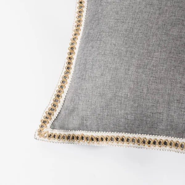 Retro Linen Trimmed Pillowcases - Set of 2, 20x20 inches