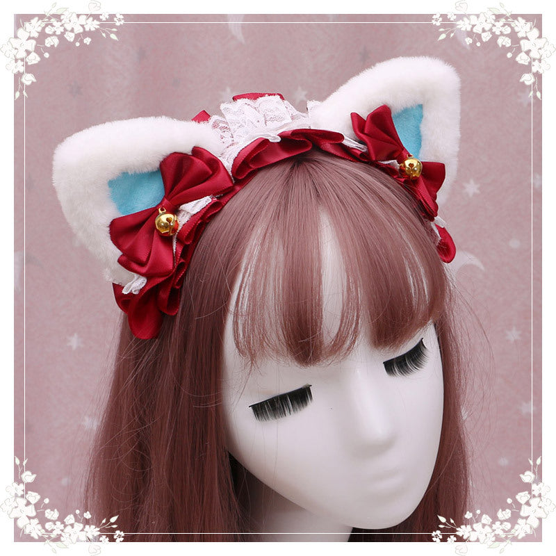 Lolita Cat Ear Headband with Lace - Hair Accessory