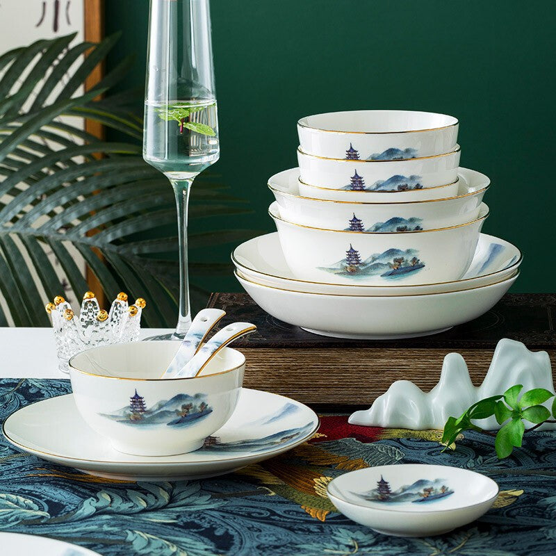 Ceramic Tableware Set with Multiple Color Options for Home & Kitchen