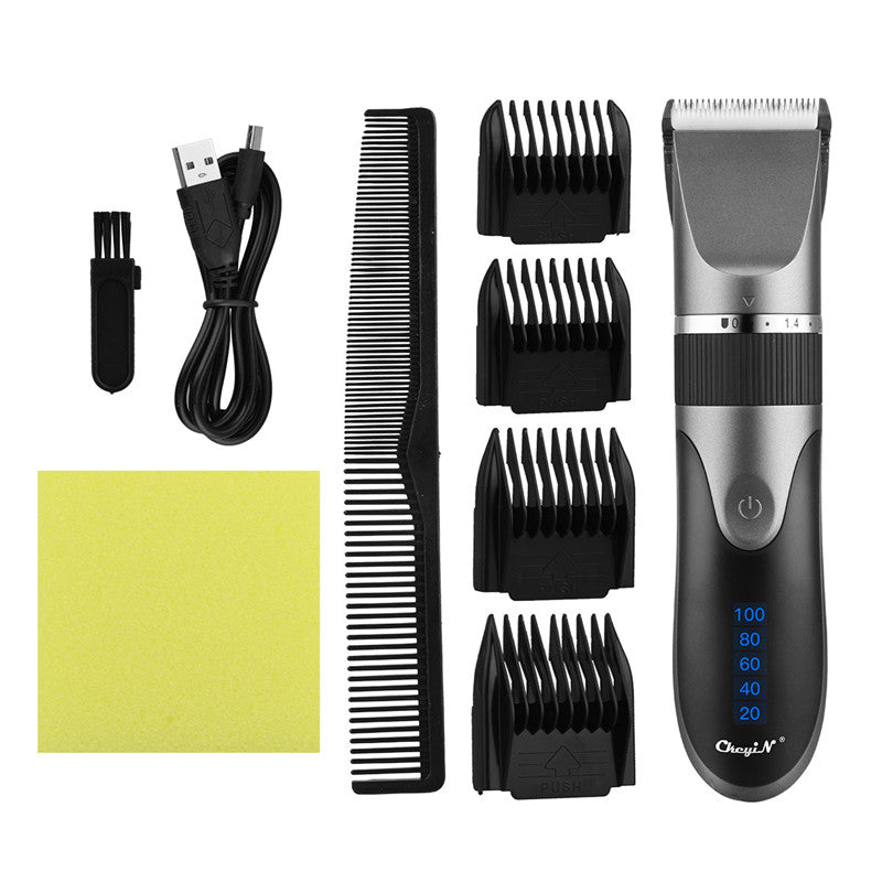 Electric Hair Clipper with Digital Display & USB Charging