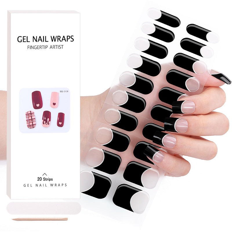 French UV Nail Sticker Set with Alcohol Pad & File