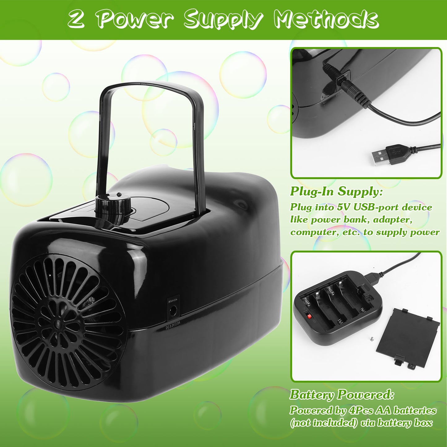 Automatic Bubble Maker - Portable Bubble Blower with 2 Speeds