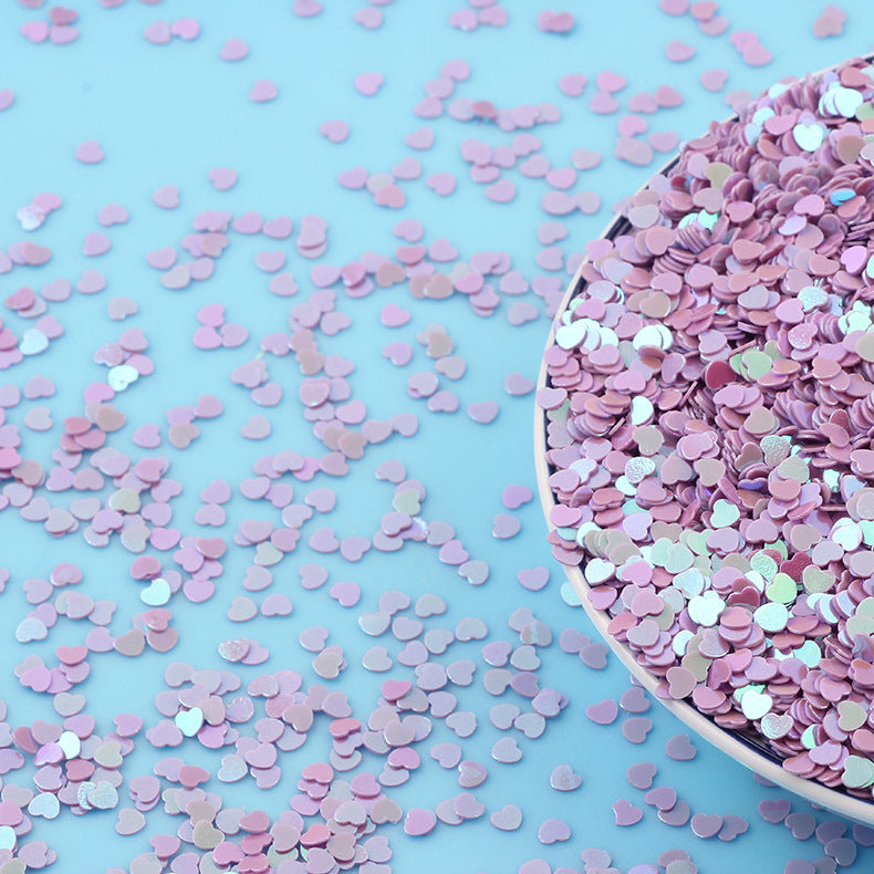 Iridescent Heart-Shaped Sequin Garment Accessories 500g Bulk Pack