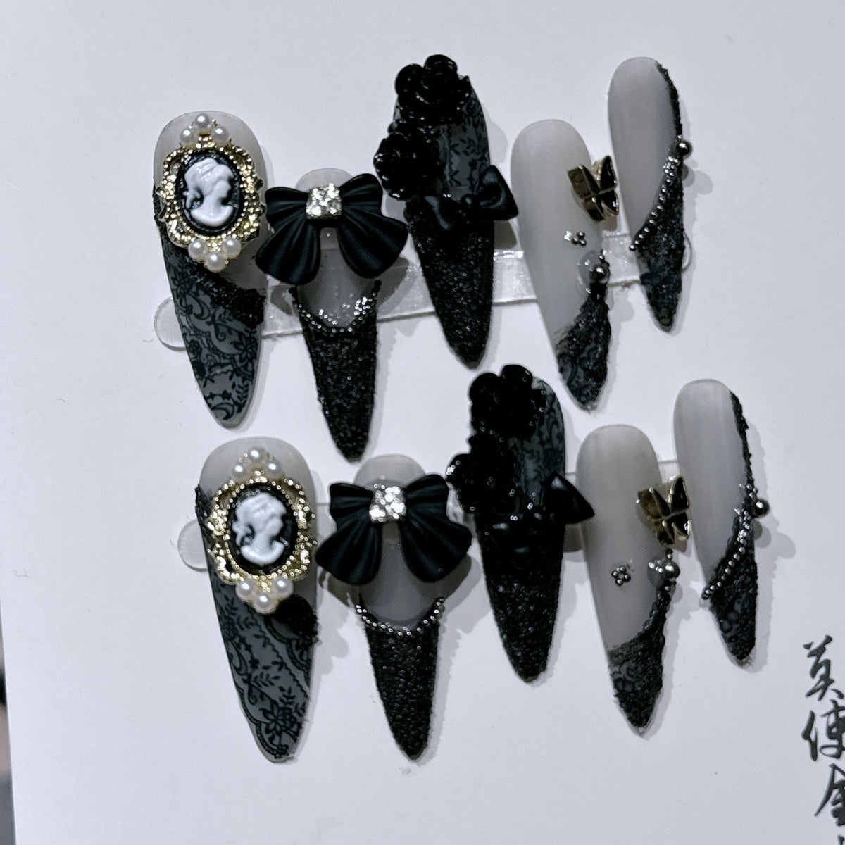 Baroque Beauty Head Camellia Nail Stickers for Nail Art & Decor