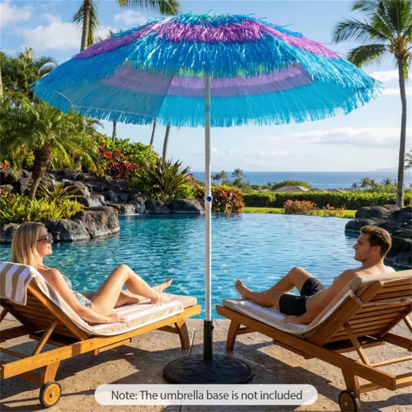 6 ft Tropical Tiki Patio Umbrella with Push Button Tilt