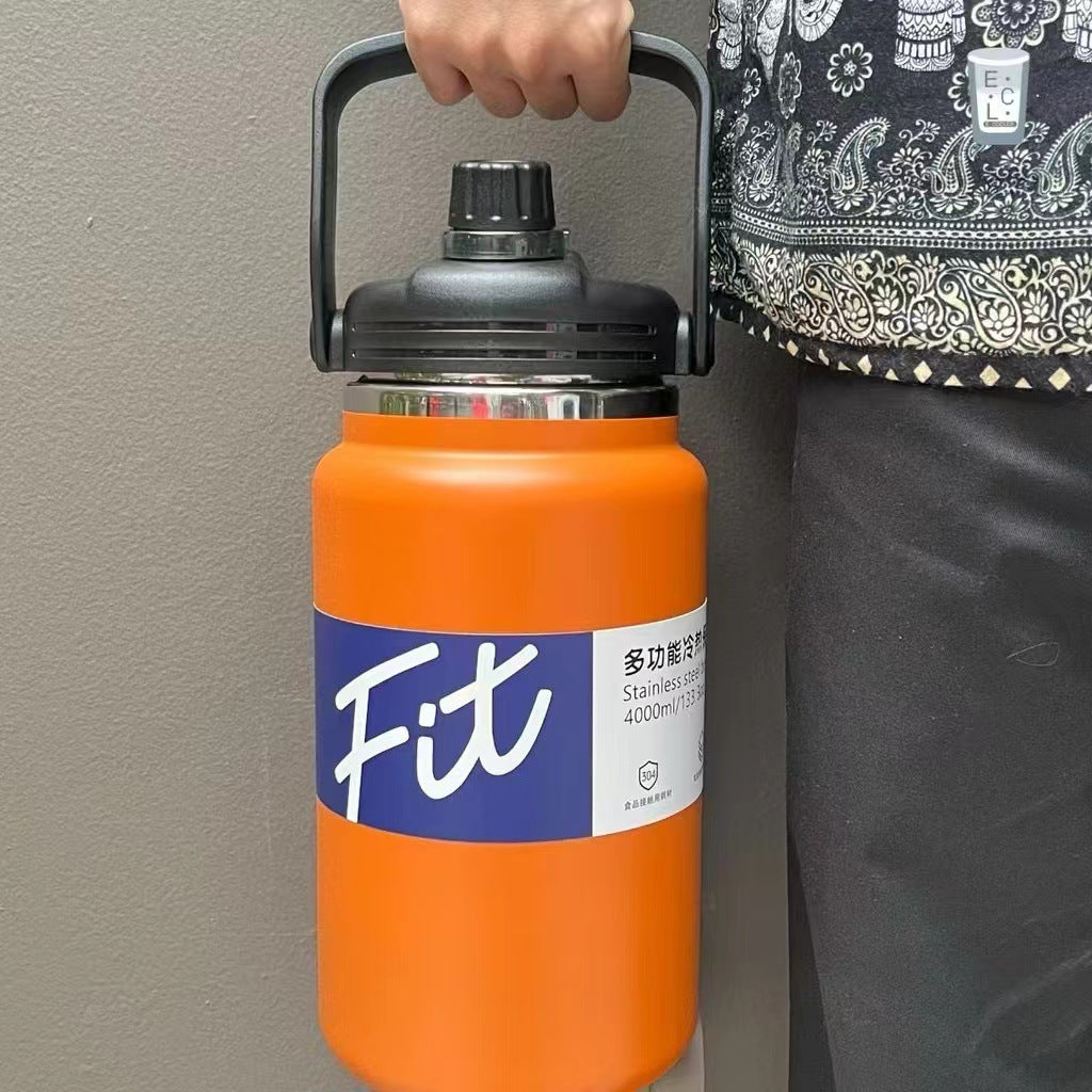 Multifunctional Insulated Stainless Steel Sports Kettle with Handle & Large Capacity