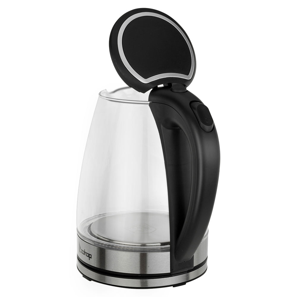 1.8L Electric Glass Kettle with Blue LED, Auto Shut-Off, 1500W