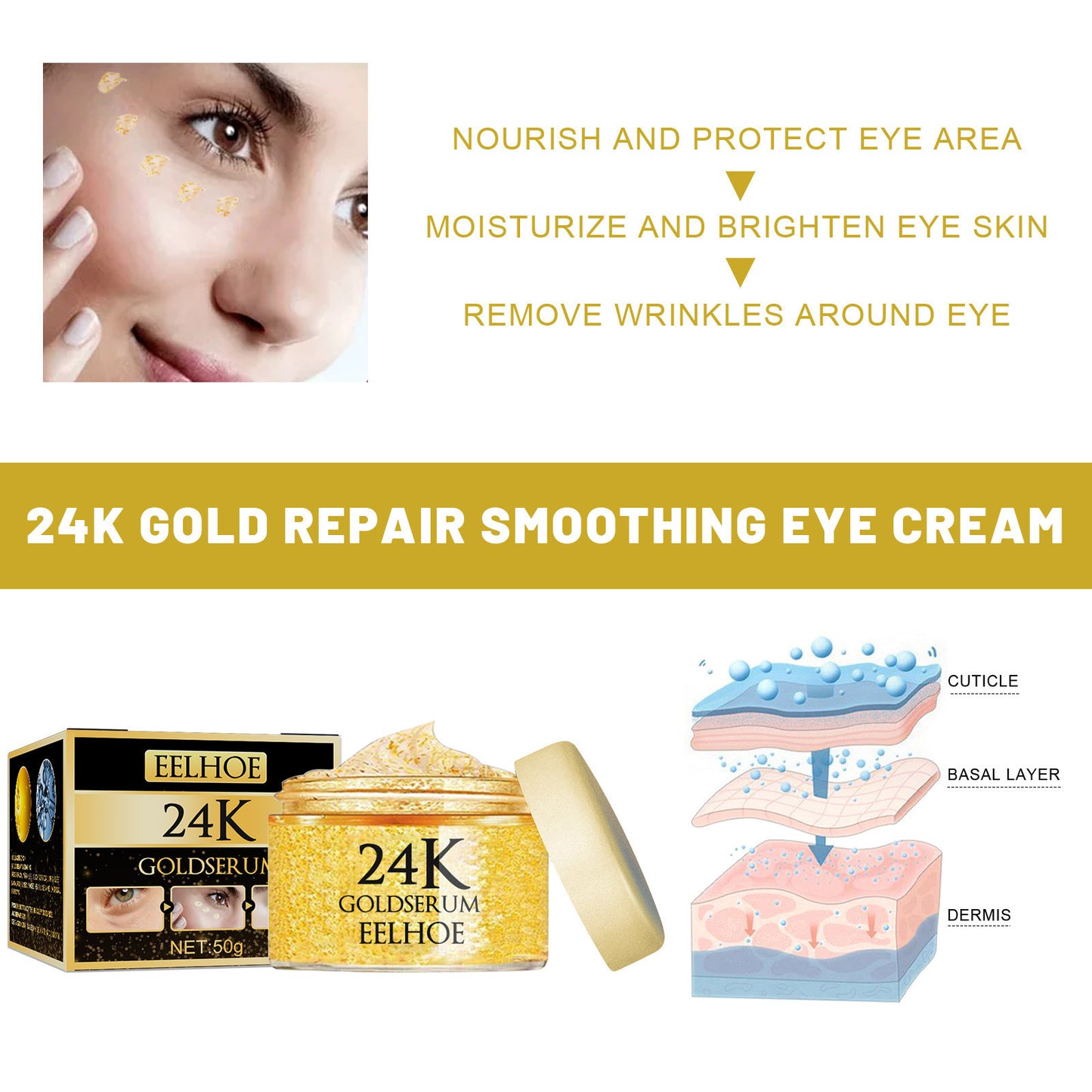 Nourishing Eye Cream for Wrinkles Dark Circles Firming 50g
