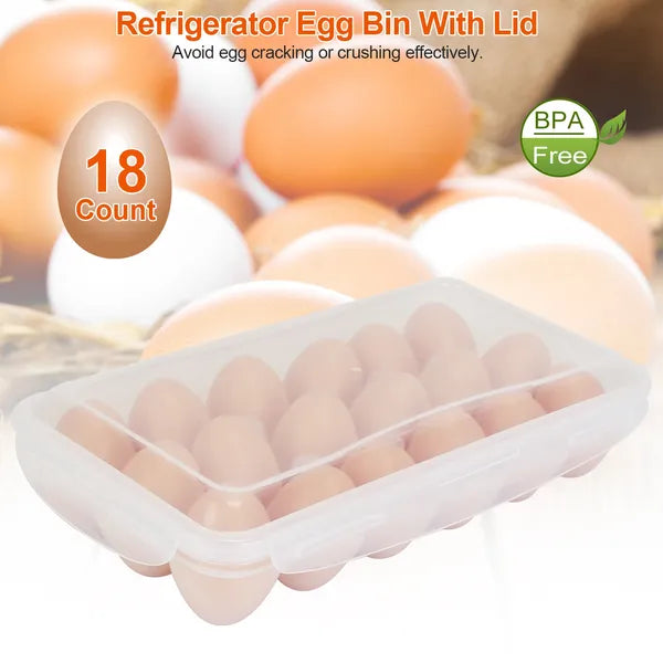 2Pcs Plastic Egg Holder Stackable Storage Box Rack For Refrigerator
