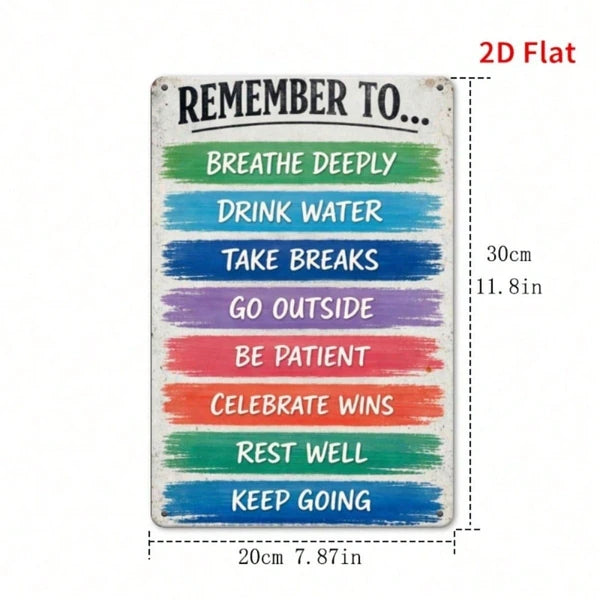 Vintage Mindfulness Metal Sign - Relax & Forget Your Worries