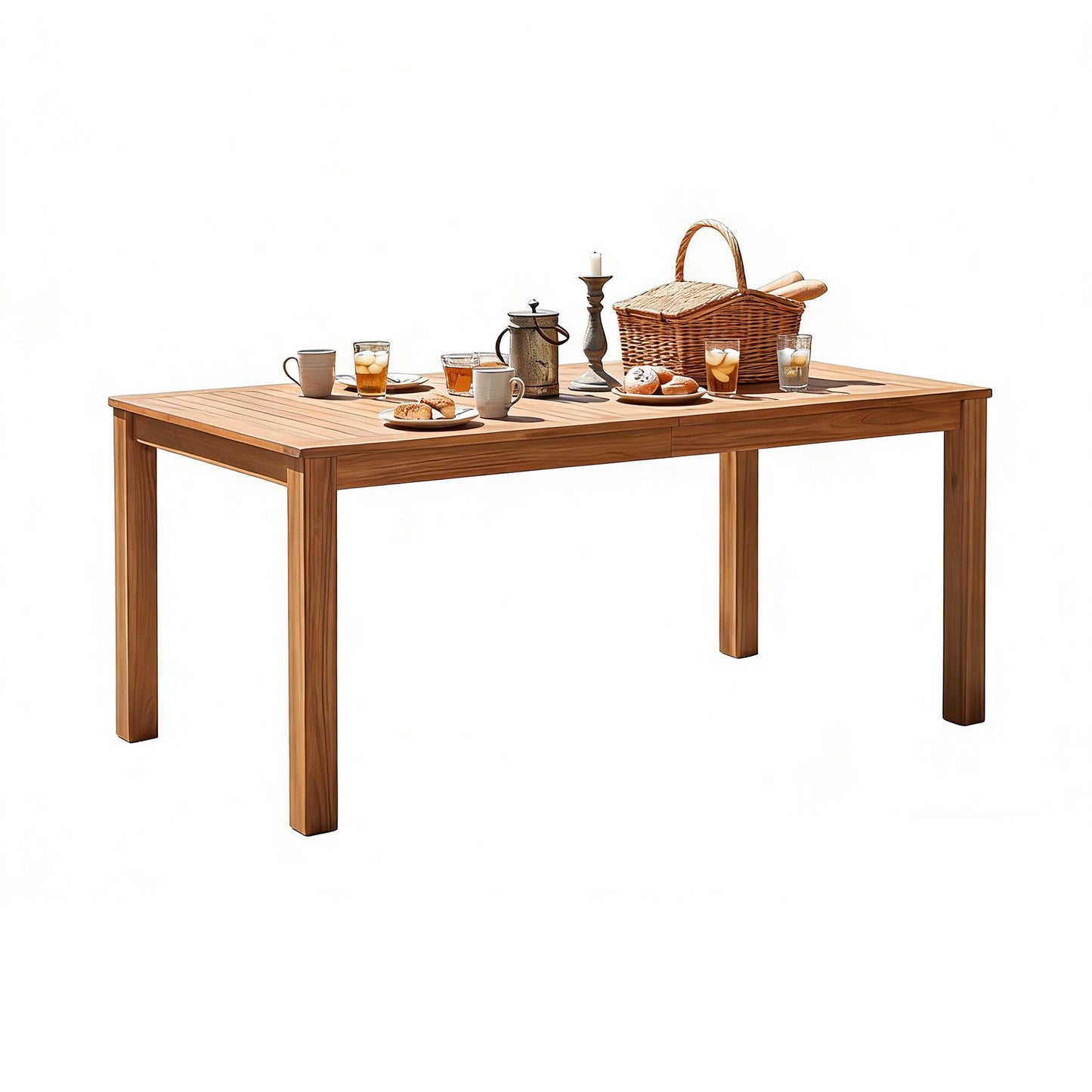 Outdoor 67" Rectangular Dining Table - Natural Acacia Wood