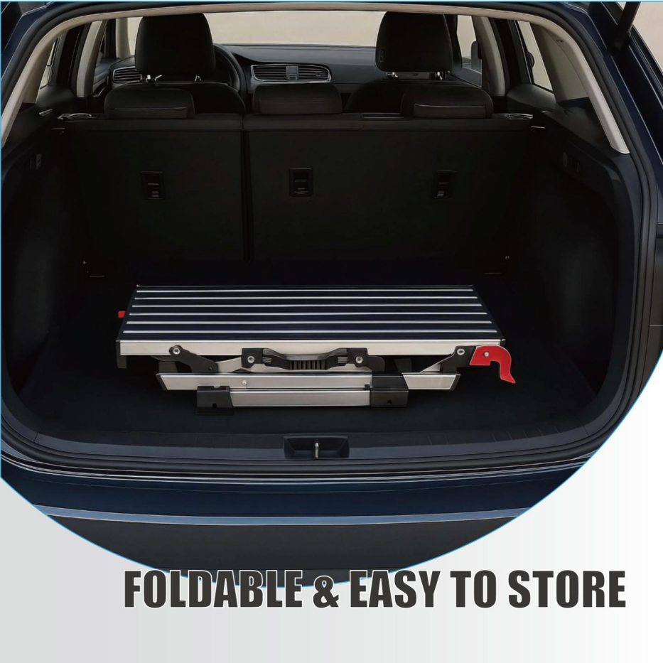 Heavy Duty Aluminum Folding Work Platform - 660 Lb Load Capacity for Painting, Cleaning, Vehicle Washing