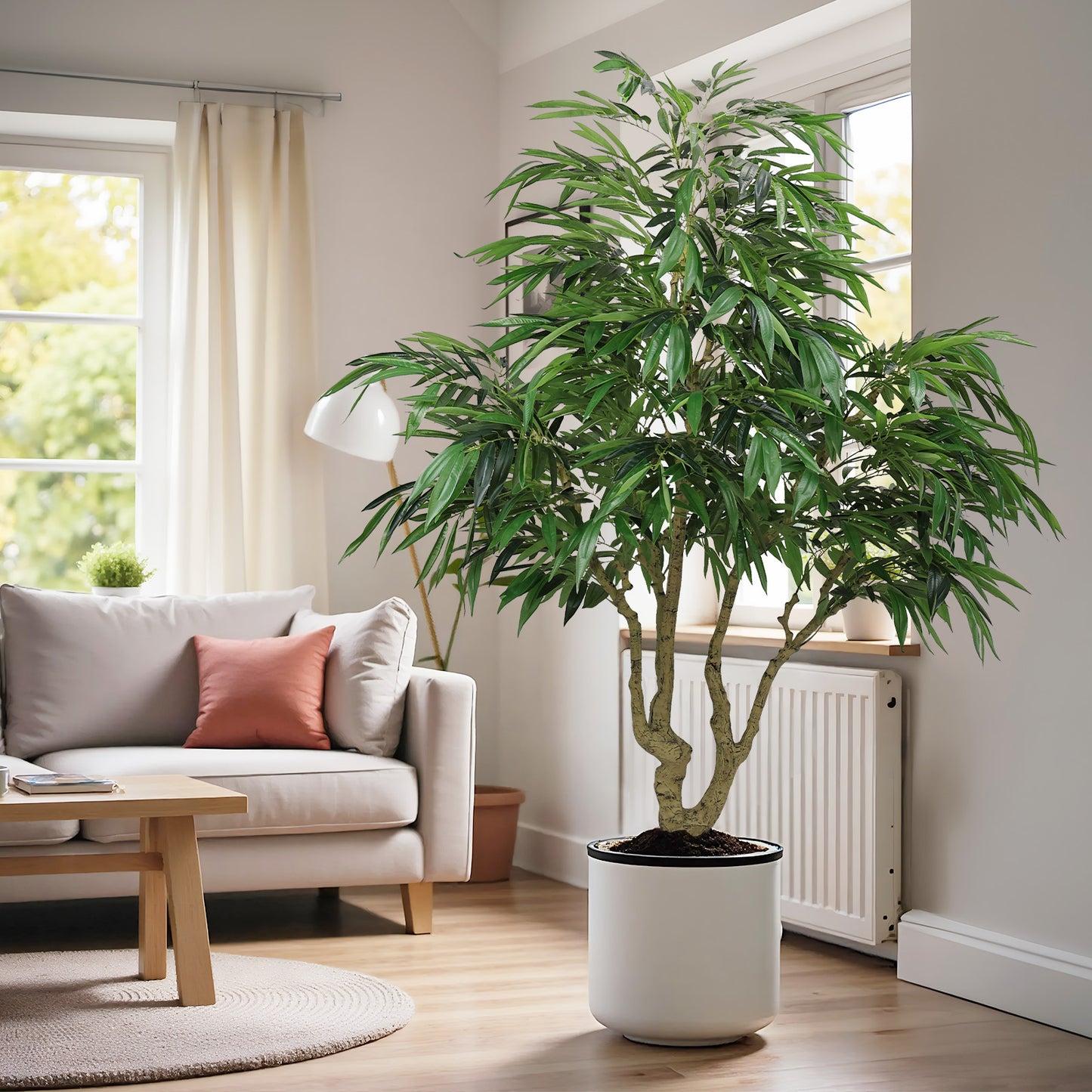 7FT Artificial Willow Tree - Green Faux Plant for Home & Office
