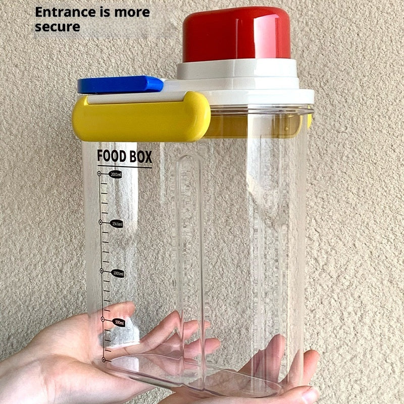 Plastic Food Storage Tank 2.1-3L Household Kitchen Container - Multiple Colors