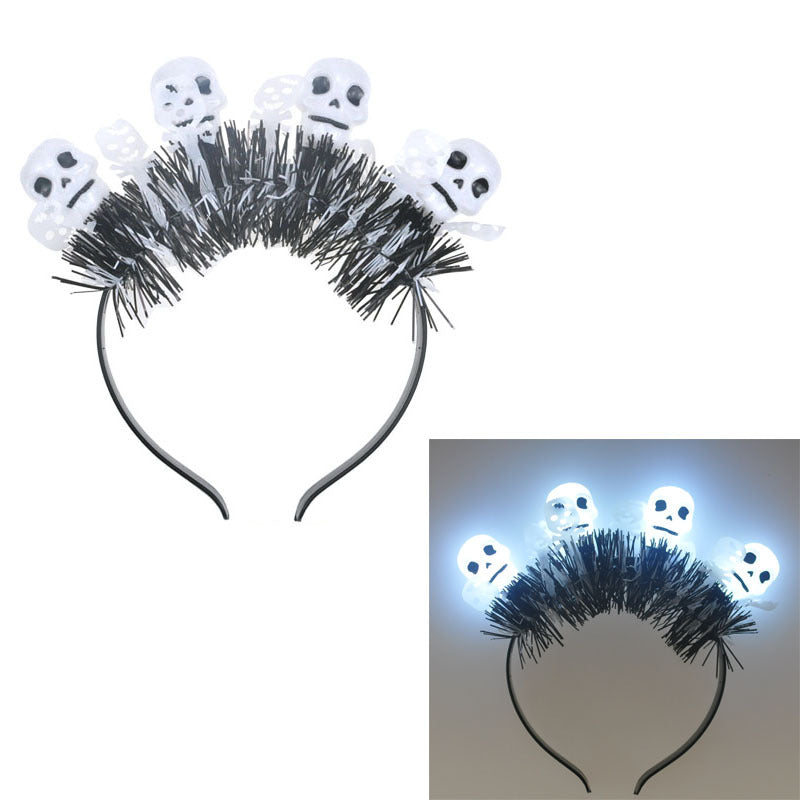 Halloween Ghost Luminescent Headband with Candy Corn and Pumpkin Designs