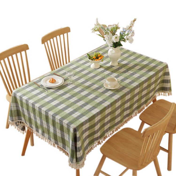 Pastoral Style Thickened Polyester Plaid Table Cloth for Kitchen & Dining