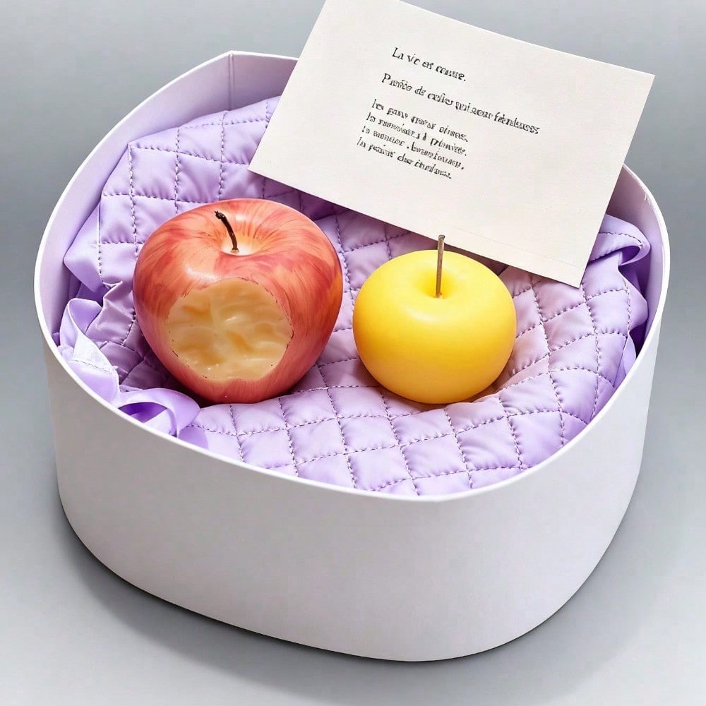 Bitten Apple Scented Candle - Unique Gift Box Decor
