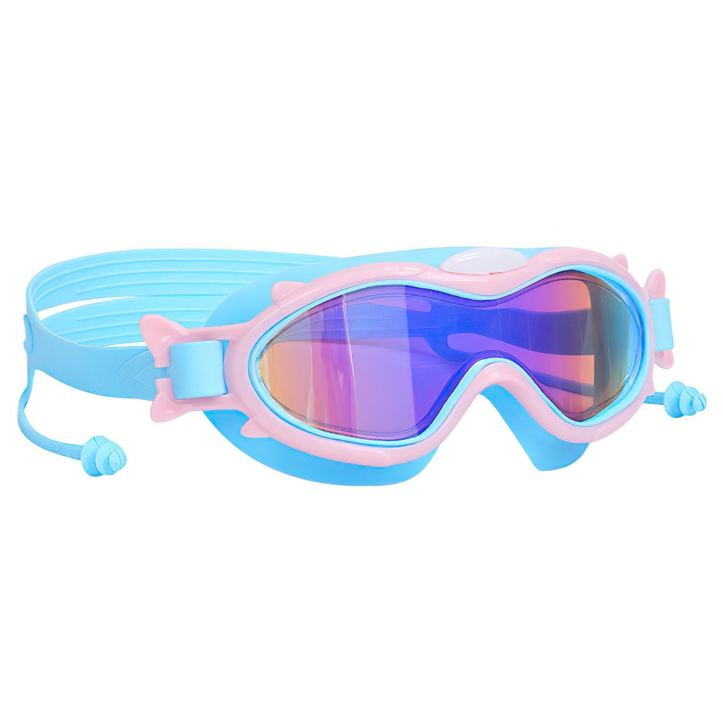 Kids Swim Goggles with Ear Plugs - UV Protection, Anti-Fog, Leak Proof