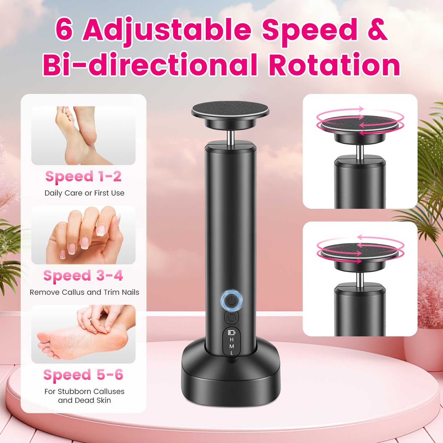 2-in-1 Electric Foot Callus Remover and Nail Grinder - Rechargeable Kit