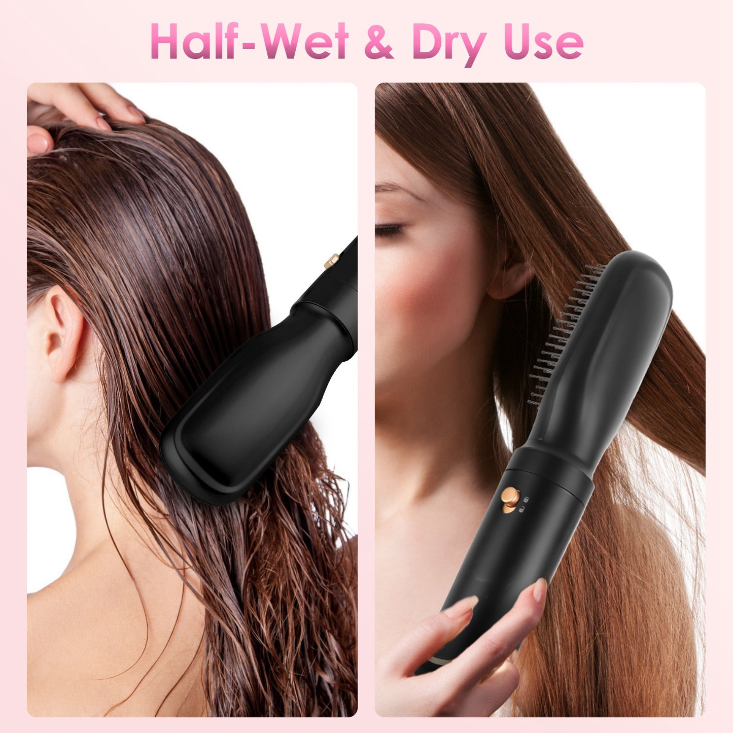 5-in-1 Hot Air Hair Styler & Dryer Brush Set - Black Automatic Wrap Curler