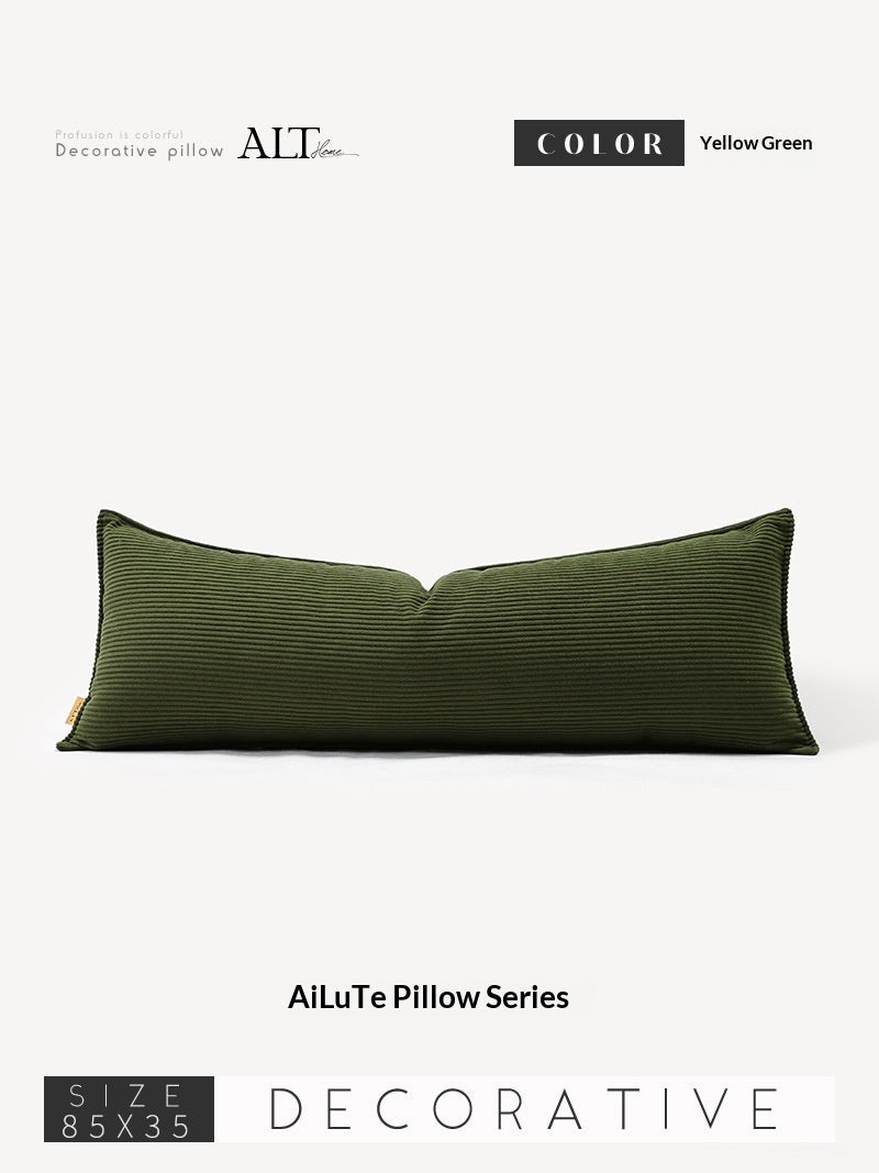 High-End Corduroy Sofa Cushion Set - Rectangular Throw Pillow with Cover & Insert