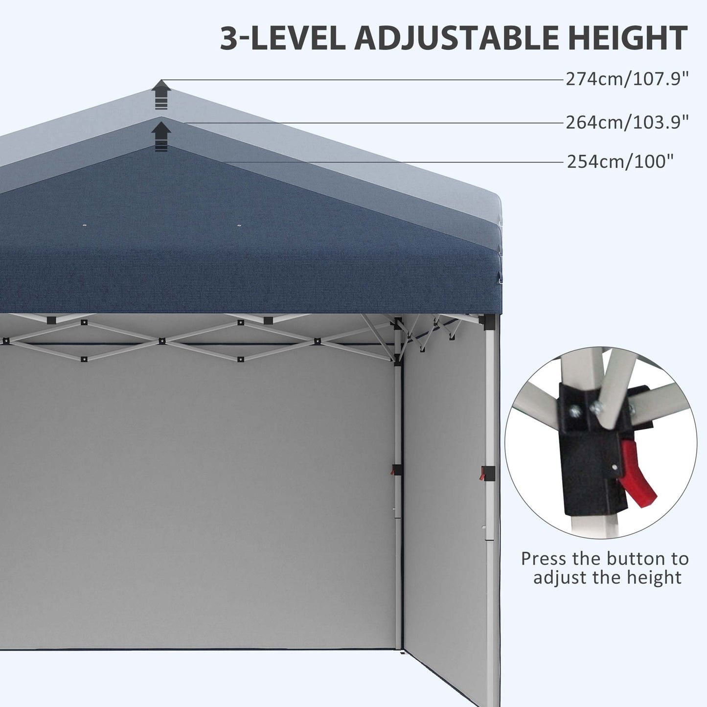 10x10 Pop Up Canopy Tent with Sidewalls & Carry Bag - Navy