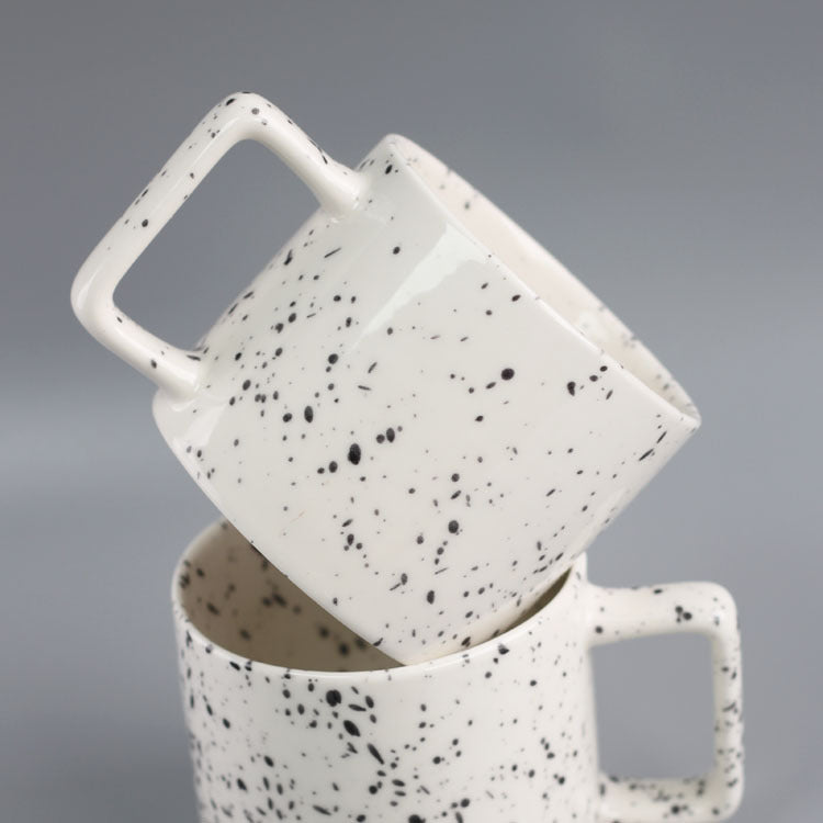 Retro Splash Ink Dot Ceramic Mug - Home Kitchen Drinkware