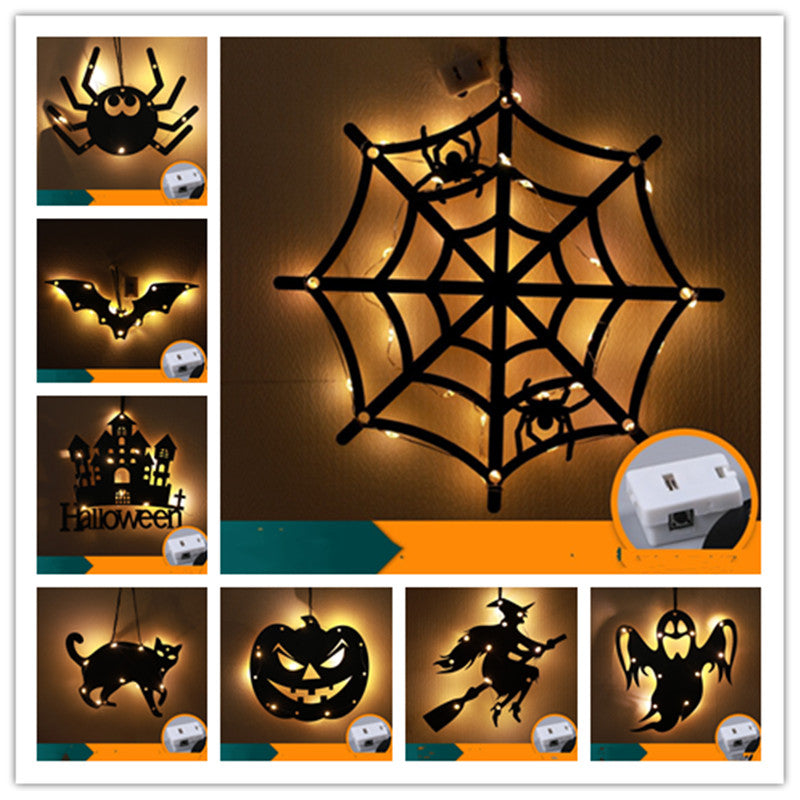 Halloween LED Decorative Lights with Luminescent Spider & Themed Models - Home Decor Lamp