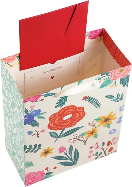 Large Flower Gift Bag - 13" for Easter, Birthdays & More