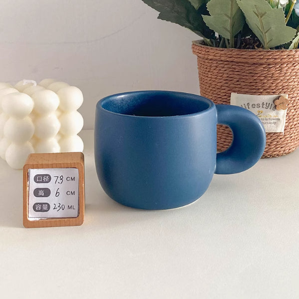 Ceramic Mug Breakfast Cup with Color Glaze, 401-500mL, Multiple Colors