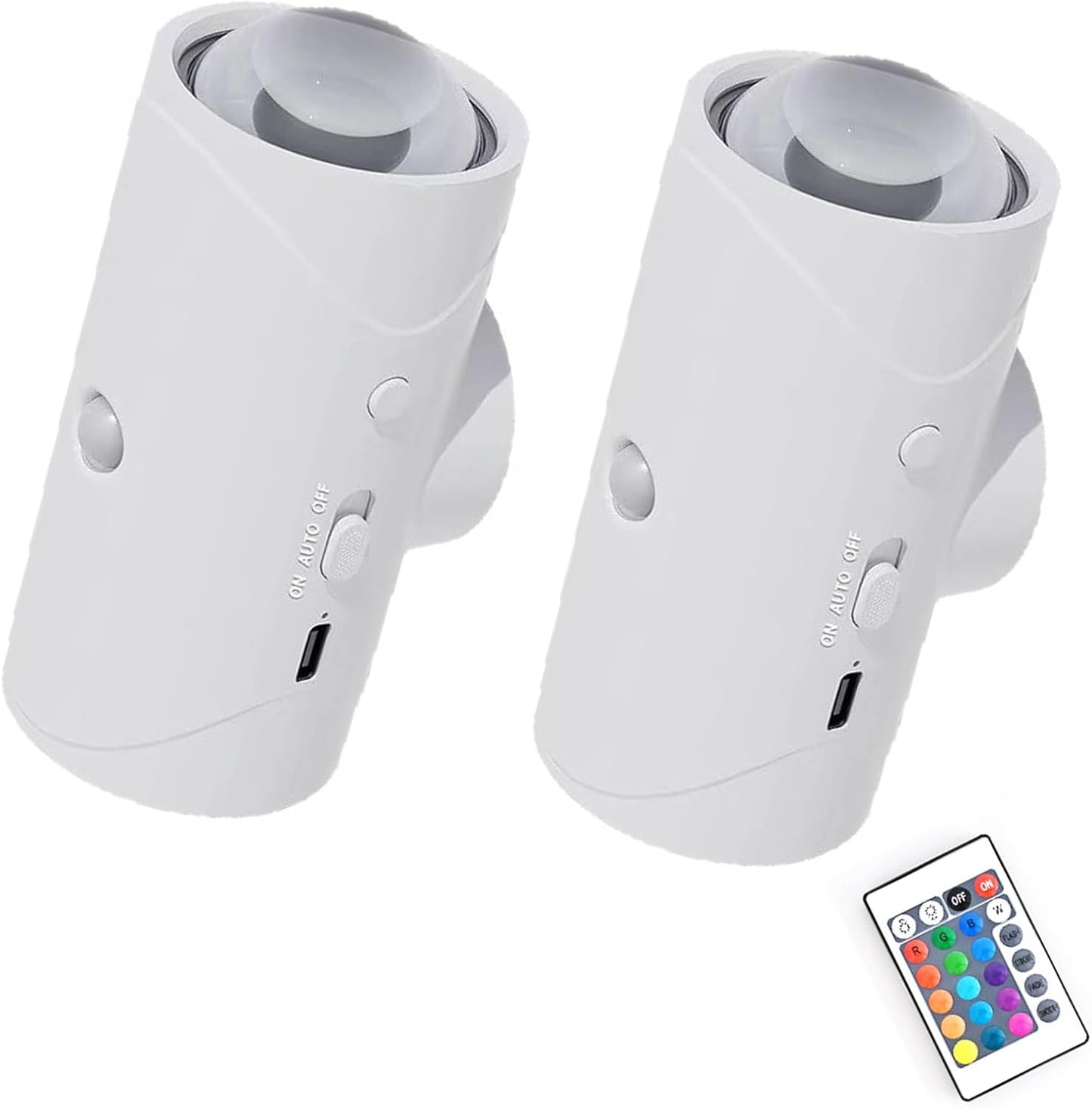 Rechargeable Multi-Color LED Night Light Wall Lamp - Dimmable Indoor Sensor Light