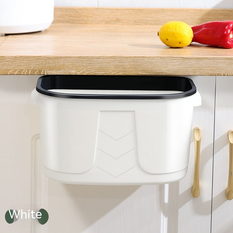 Wall-Mounted Trash Can for Bathroom and Kitchen - 7L Plastic Storage Bin