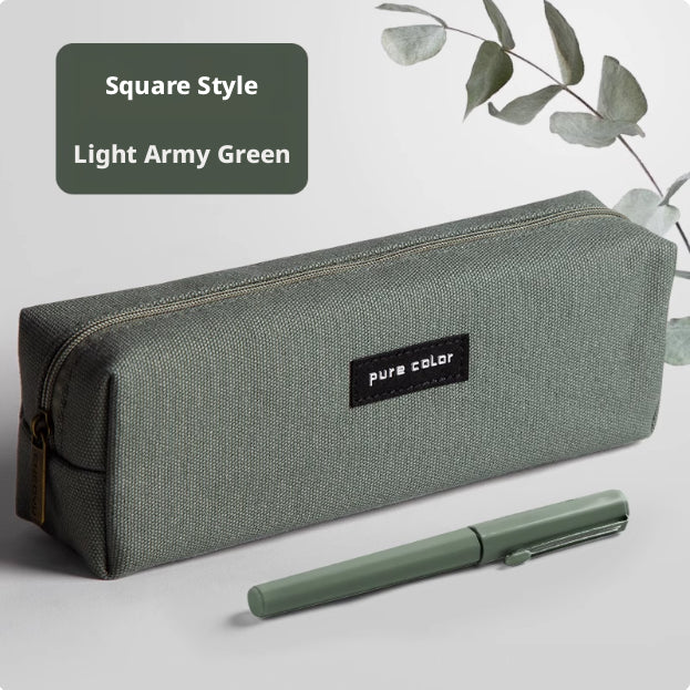 Square Pencil Case Off-White Oxford Cloth Multiple Variants - Pen & Pencil Organizer
