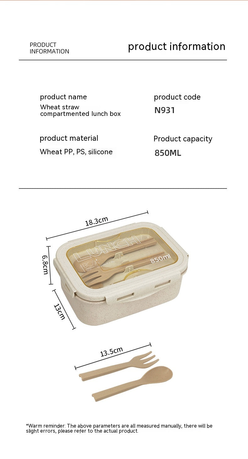 Wheat Straw Insulated Lunch Box - Eco-Friendly Student Food Container