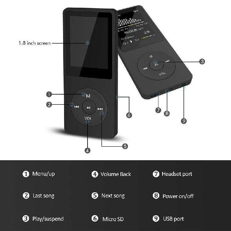 Portable MP3 Player with Screen and FM Radio